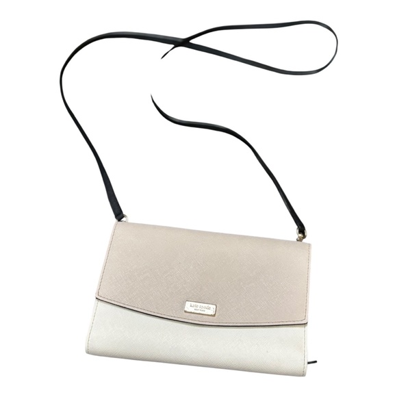 Kate Spade Tan White and black shoulder purse EUC some light wear - Picture 5 of 15